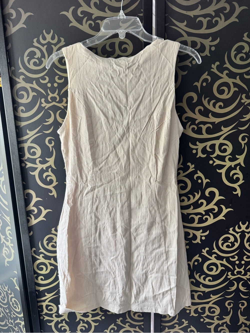 Fashion Nova Cream Sleeveless Mini Dress
